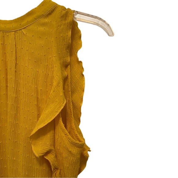 Anthropologie Maeve Yellow Lola Swiss Dot Sleeveless Top Size Medium - Picture 4 of 6